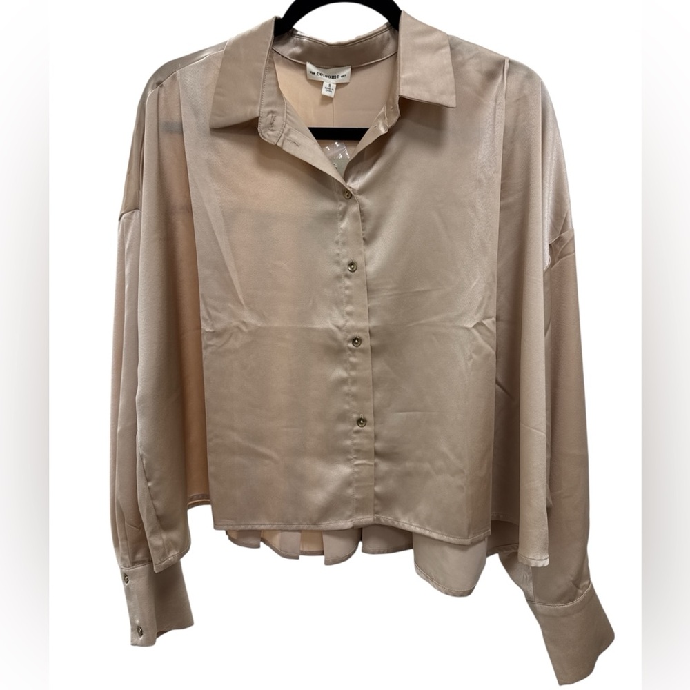 Eesome champagne silky Button Down Shirt
